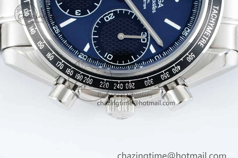 1222 UrbanChic Speedmaster Racing Master SS HKF Best Edition Blue Black Dial on SS Bracelet A 7808